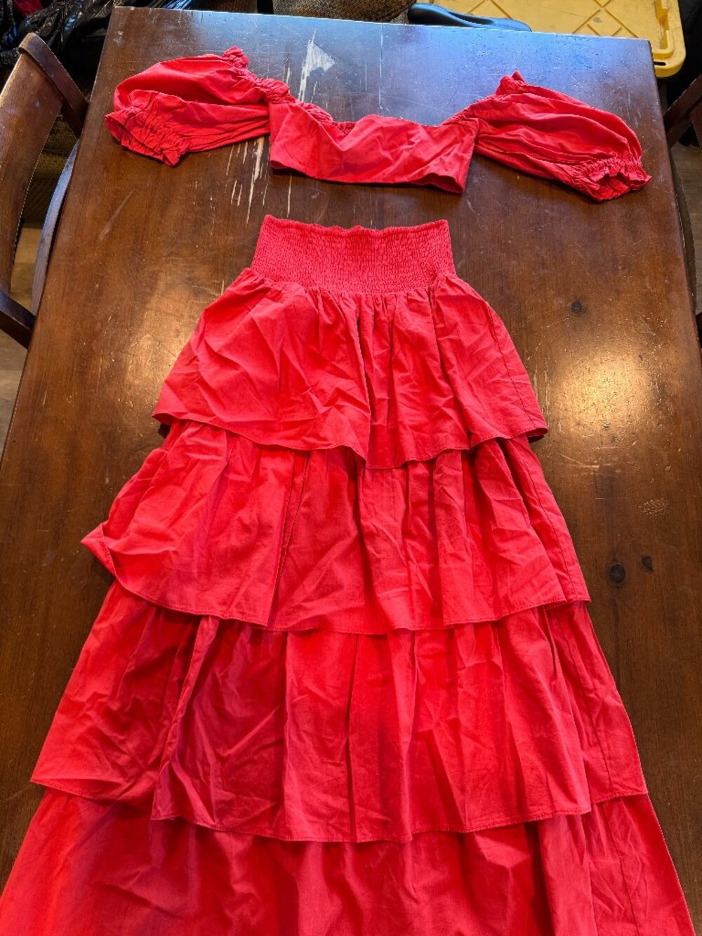 WeWoreWhat Red Two Piece Set Skirt & Top S/P